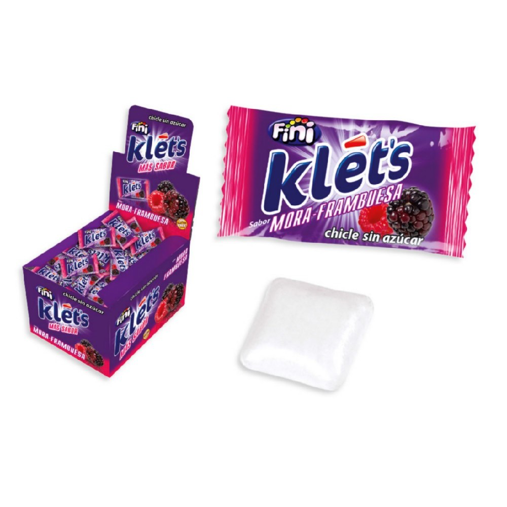 Chewing gum framboise & mûre sans sucre 10 pc