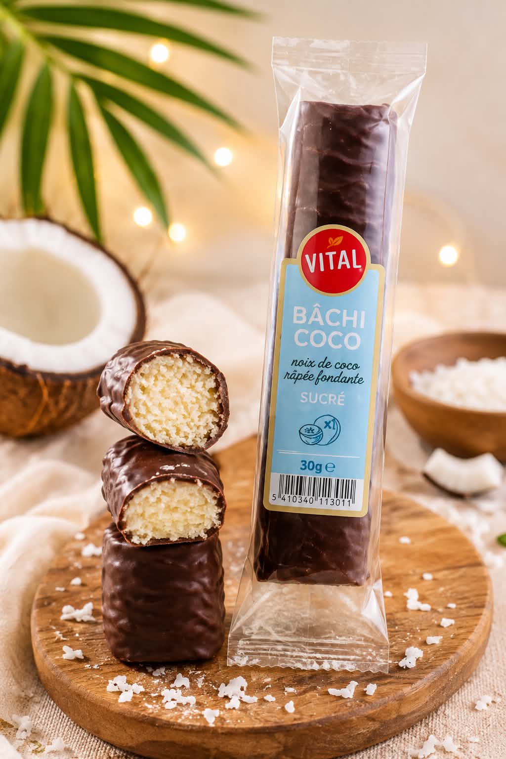 Bûche coco chocolat noir 1 pc