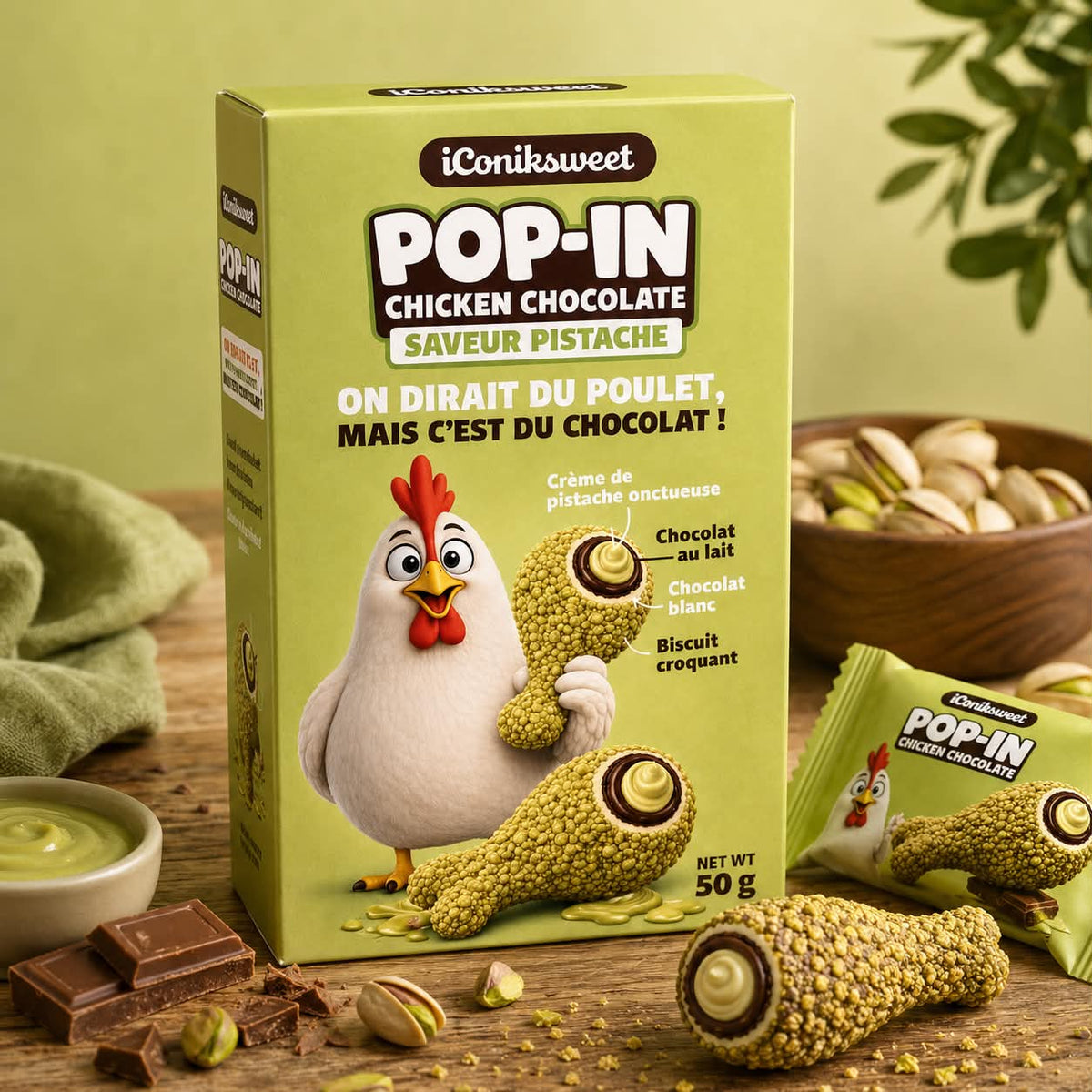 Pop in chicken chocolat pistache 1 pc
