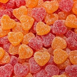 Petit coeur orange et rouge pêche 100 gr