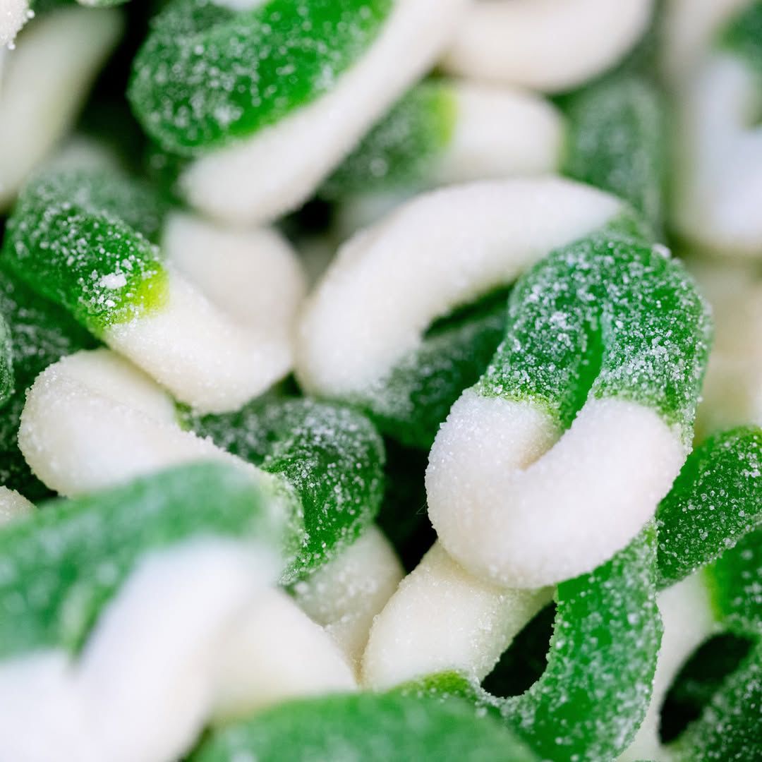 Anneaux pomme vert et blanc 100 gr