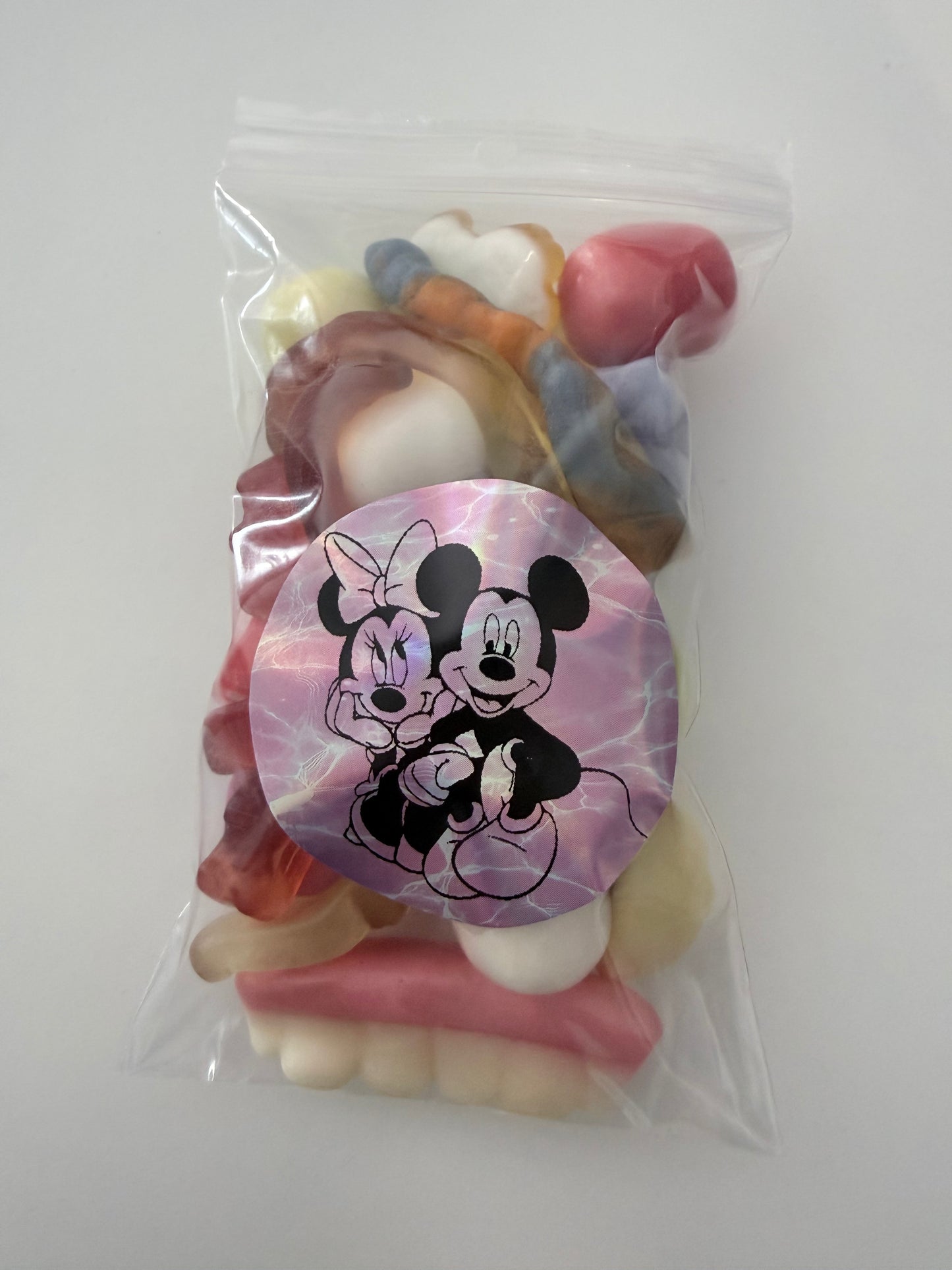 Sachet Minnie & Mickey rose 100 gr bonbons mélange