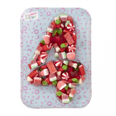 Chiffre 4 bonbons vert rouge 500 gr pas modifiable niveau bonbons