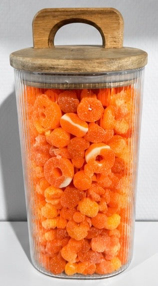 Pot hermétique en verre 700 gr de bonbons orange