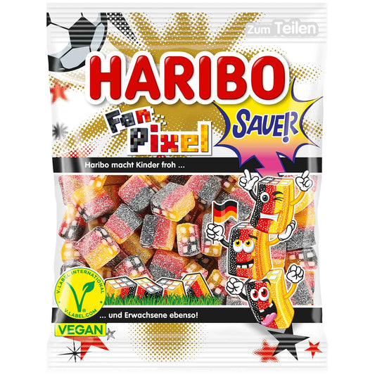 Sachet pixel noir jaune rouge cerise cola citron 160 gr