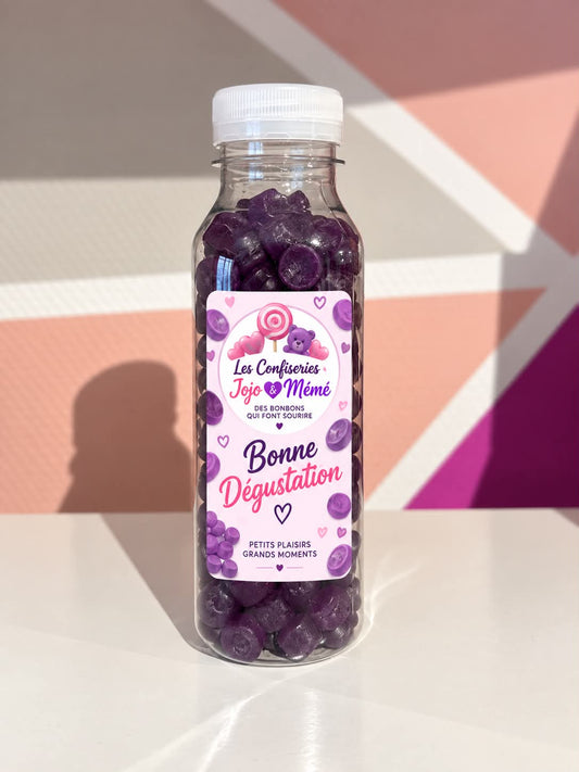 Bouteille plastique 200 gr violette gomme