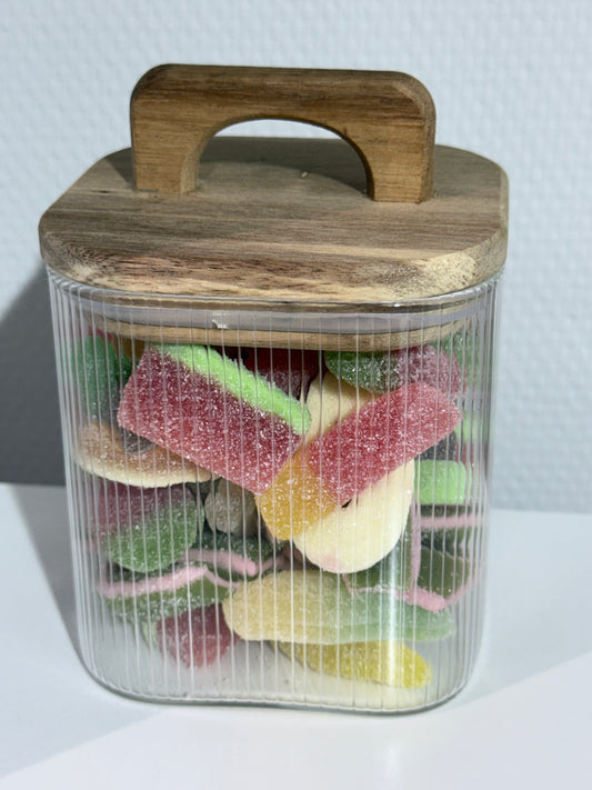 Pot hermétique en verre 400 gr de bonbons coloré