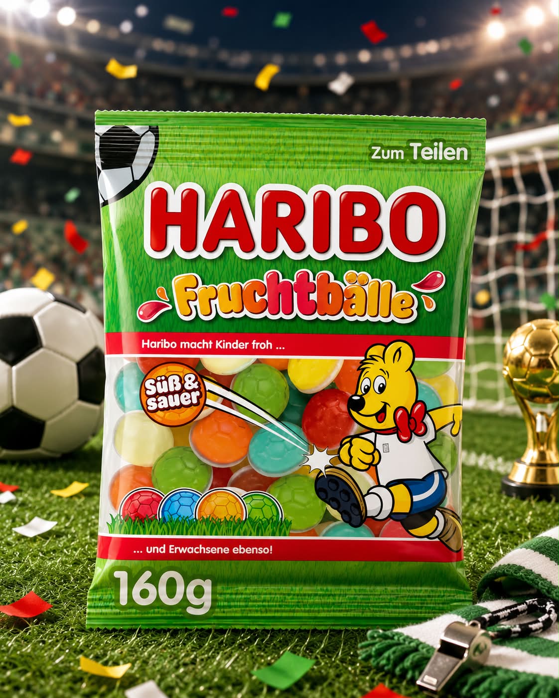 Sachet ballon de foot haribo 160 gr
