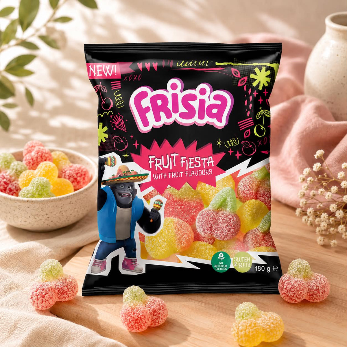 Frisia fruit fiesta sour sachet de 180 gr