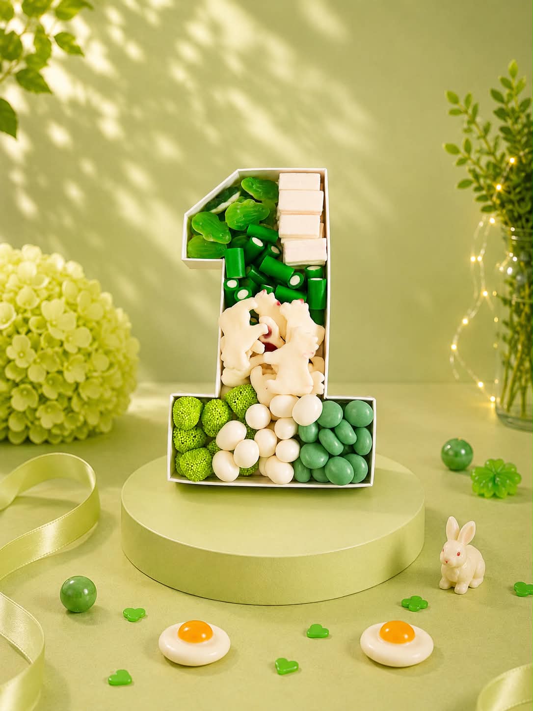 Chiffre 1 avec 700 gr de bonbons choix de couleurs ou bonbons ( mettre en commentaire ou mail )