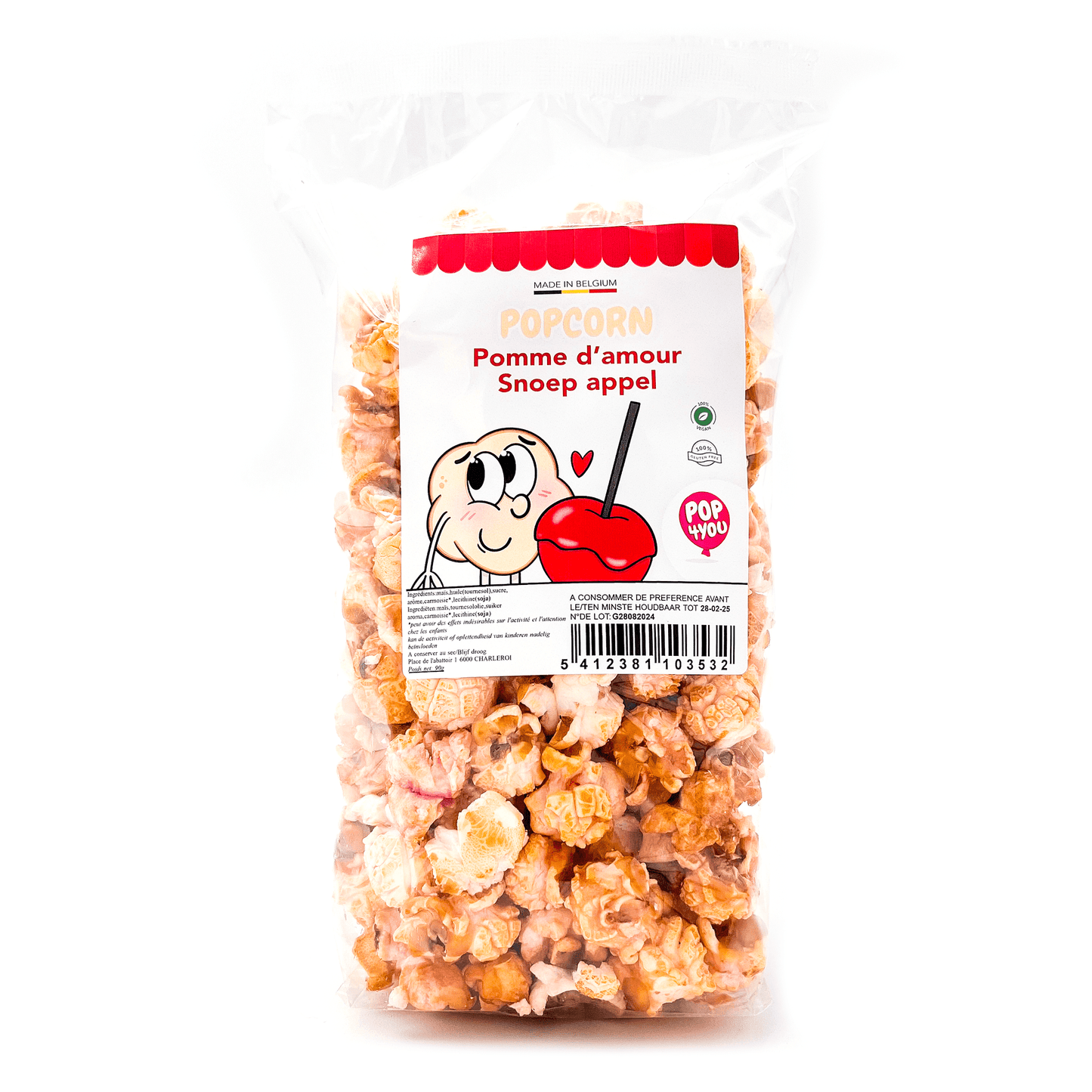 Pop corn pomme d’amour 90 gr 1 pc