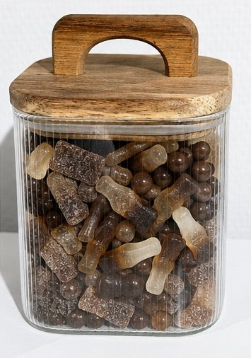 Pot hermétique en verre 400 gr de bonbons coca