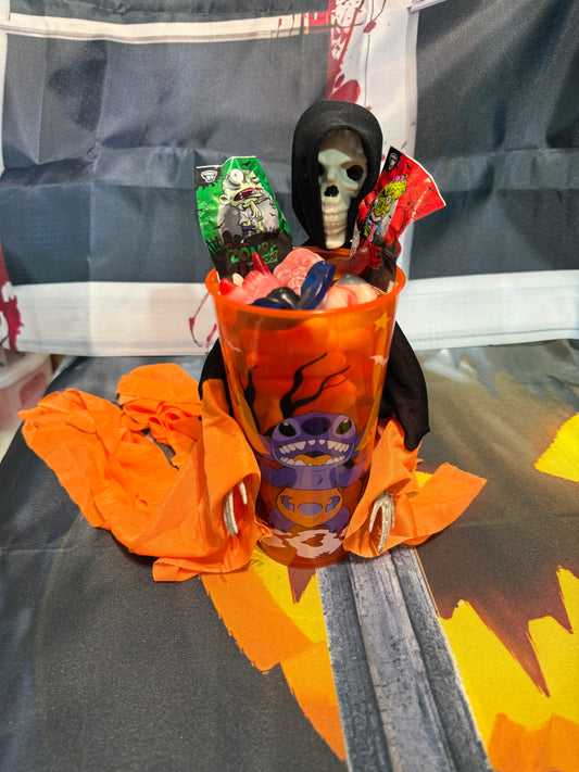 À. Gobelet Halloween stitch orange 400 gr de bonbons