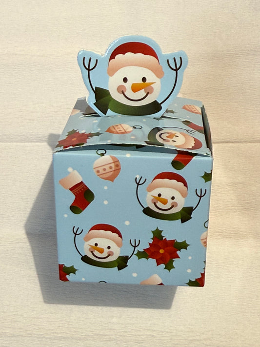 Mini boîte bonhomme de neige bleu 50 gr