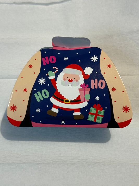 Mini pull bleu beige papa Noël 80 gr