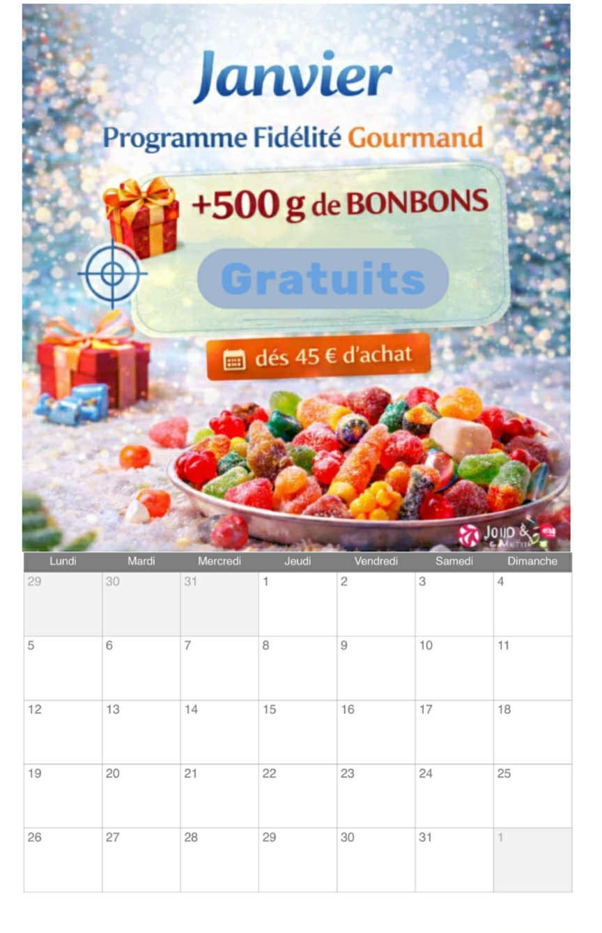 Calendrier spécial réductions toute l’année lire le descriptif