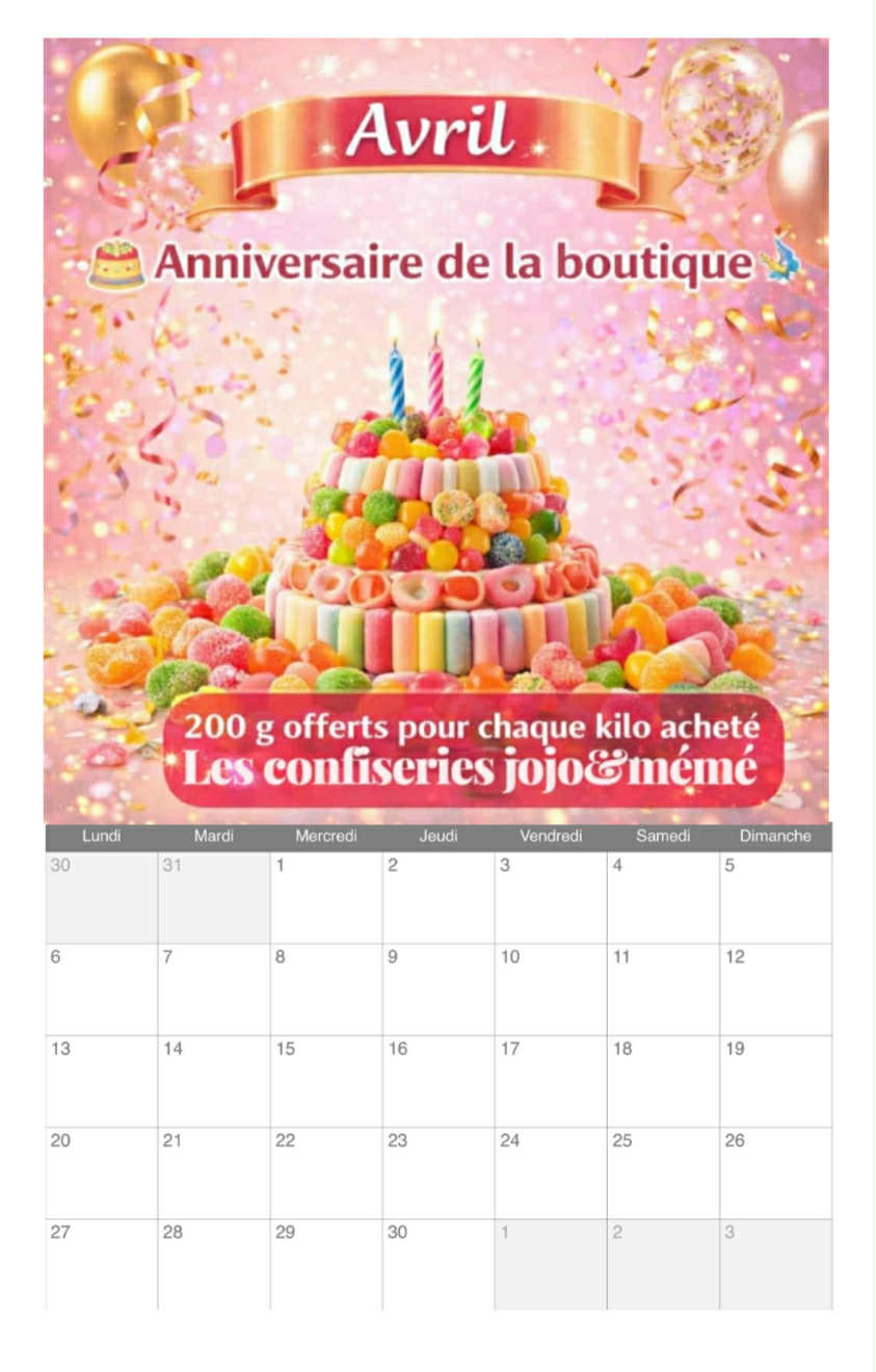 Calendrier spécial réductions toute l’année lire le descriptif