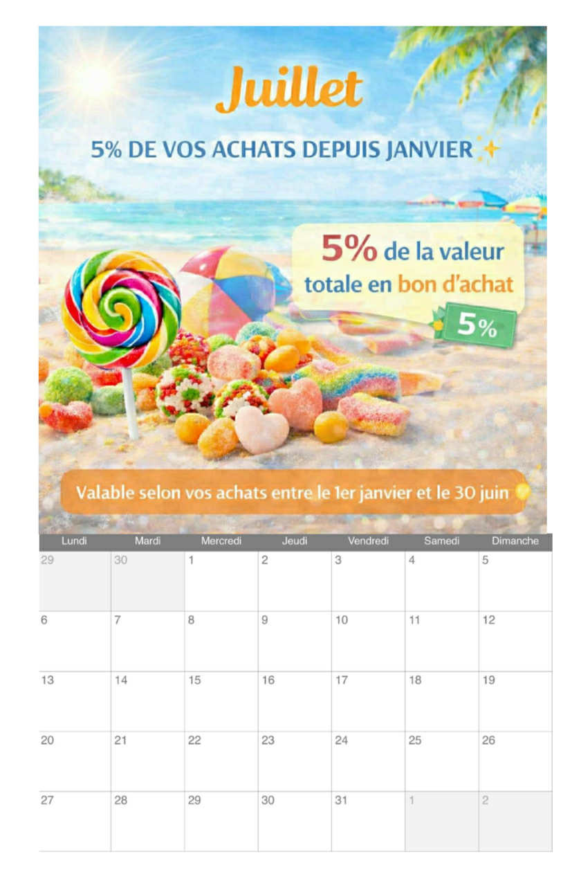 Calendrier spécial réductions toute l’année lire le descriptif