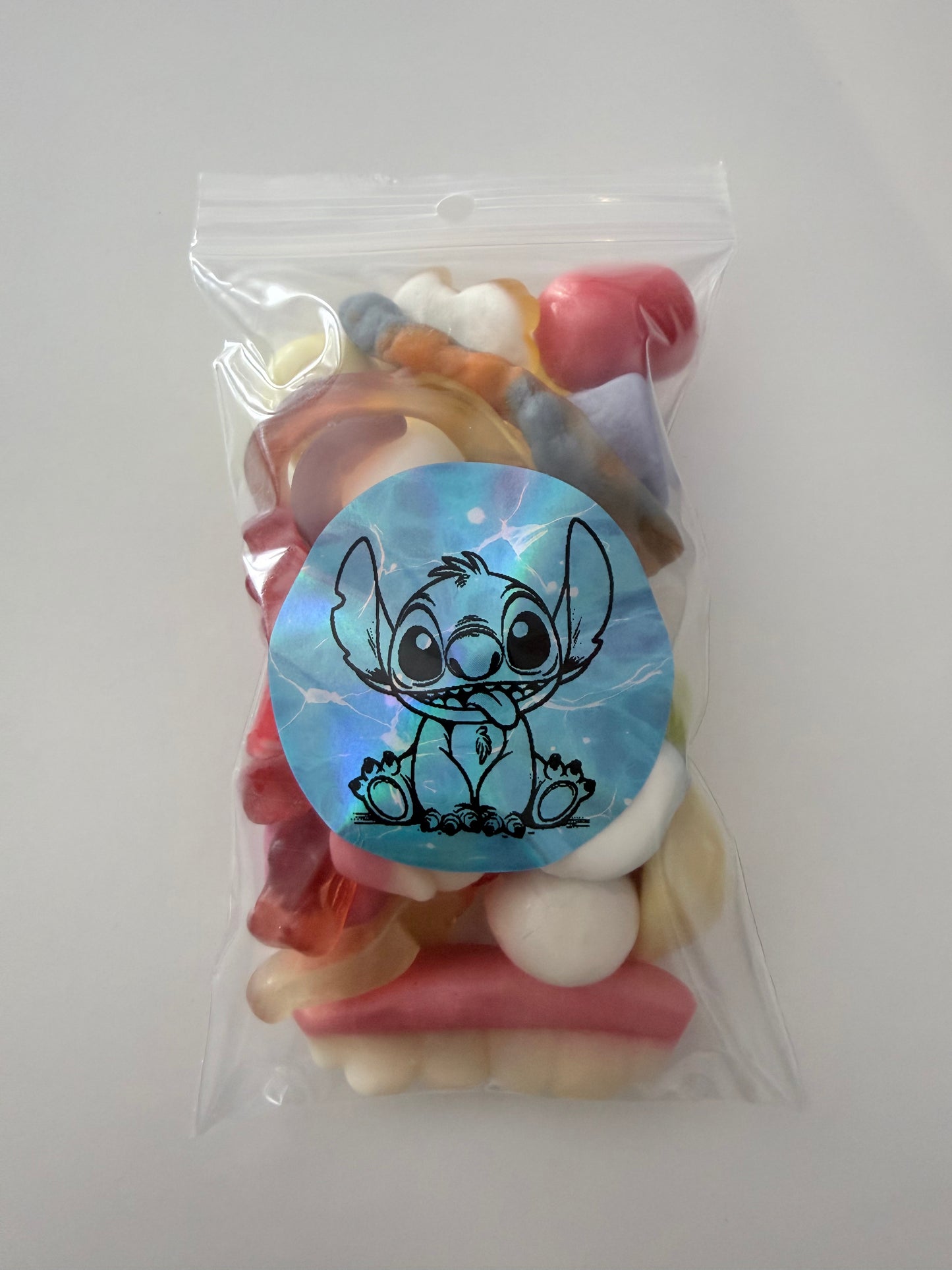 Sachet stitch bleu langue 100 gr bonbons mélange