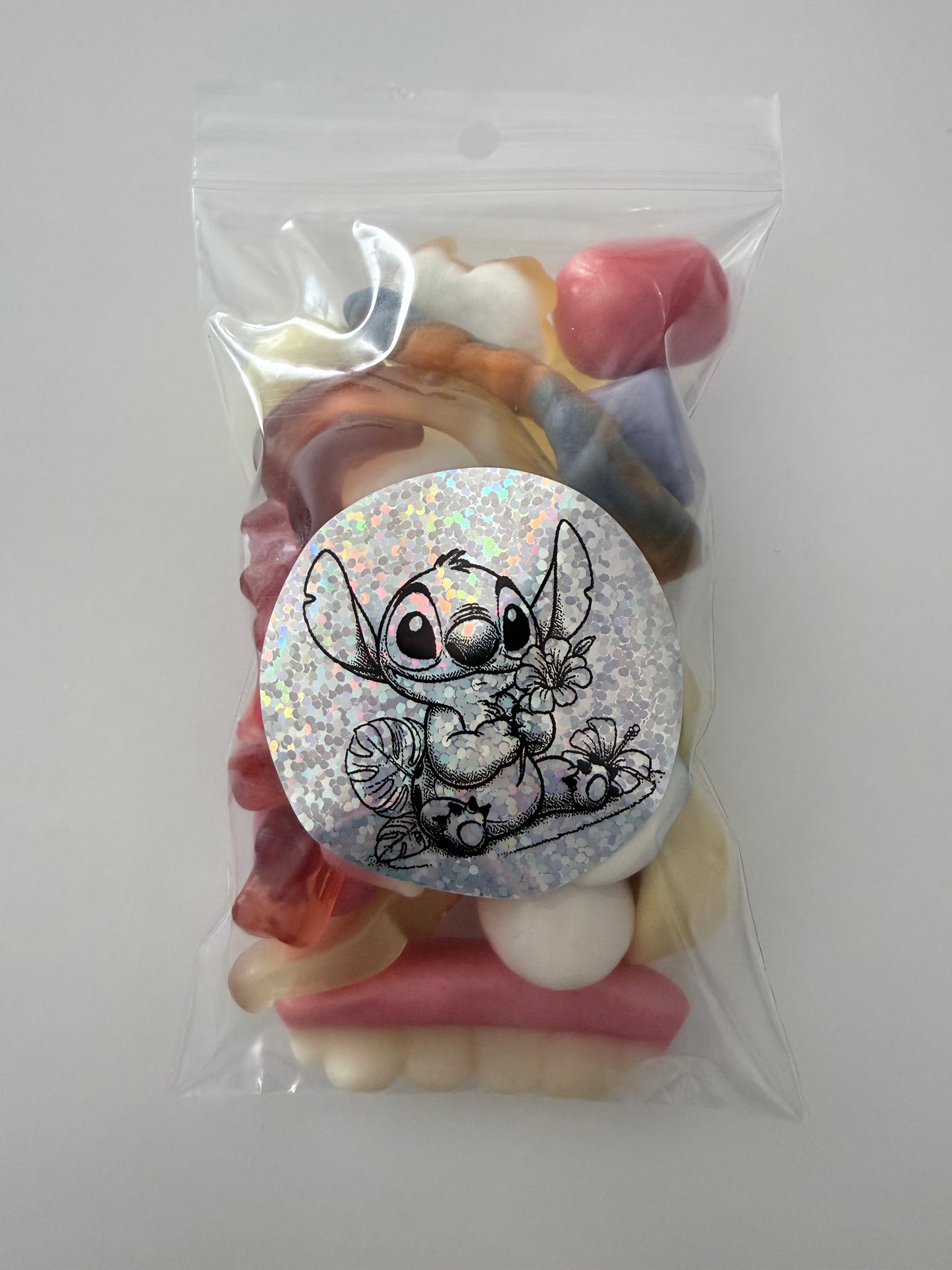 Sachet stitch gris 100 gr bonbons mélange