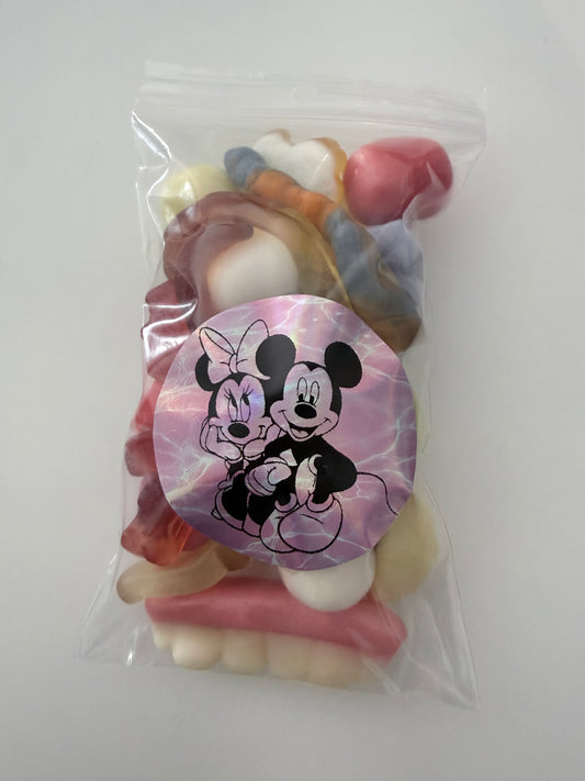 Sachet Minnie & Mickey rose 100 gr bonbons mélange