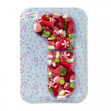 Chiffre 1 bonbons vert rouge 500 gr pas modifiable niveau bonbons