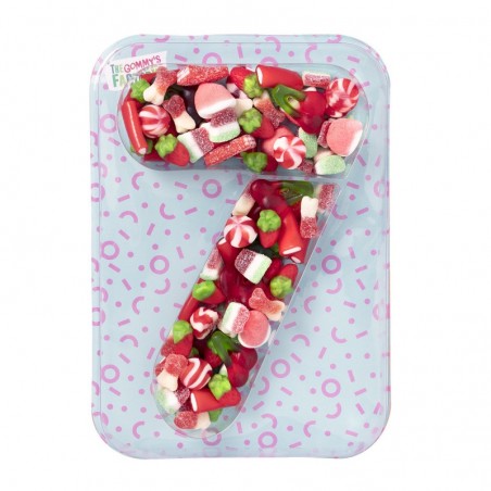 Chiffre 7 bonbons vert rouge 500 gr pas modifiable niveau bonbons