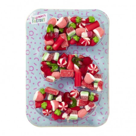 Chiffre 5 bonbons vert rouge 500 gr pas modifiable niveau bonbons
