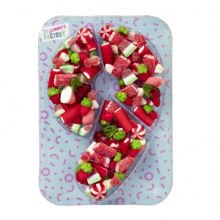 Chiffre 9 bonbons vert rouge 500 gr pas modifiable niveau bonbons