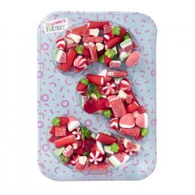 Chiffre 3 bonbons vert rouge 500 gr pas modifiable niveau bonbons