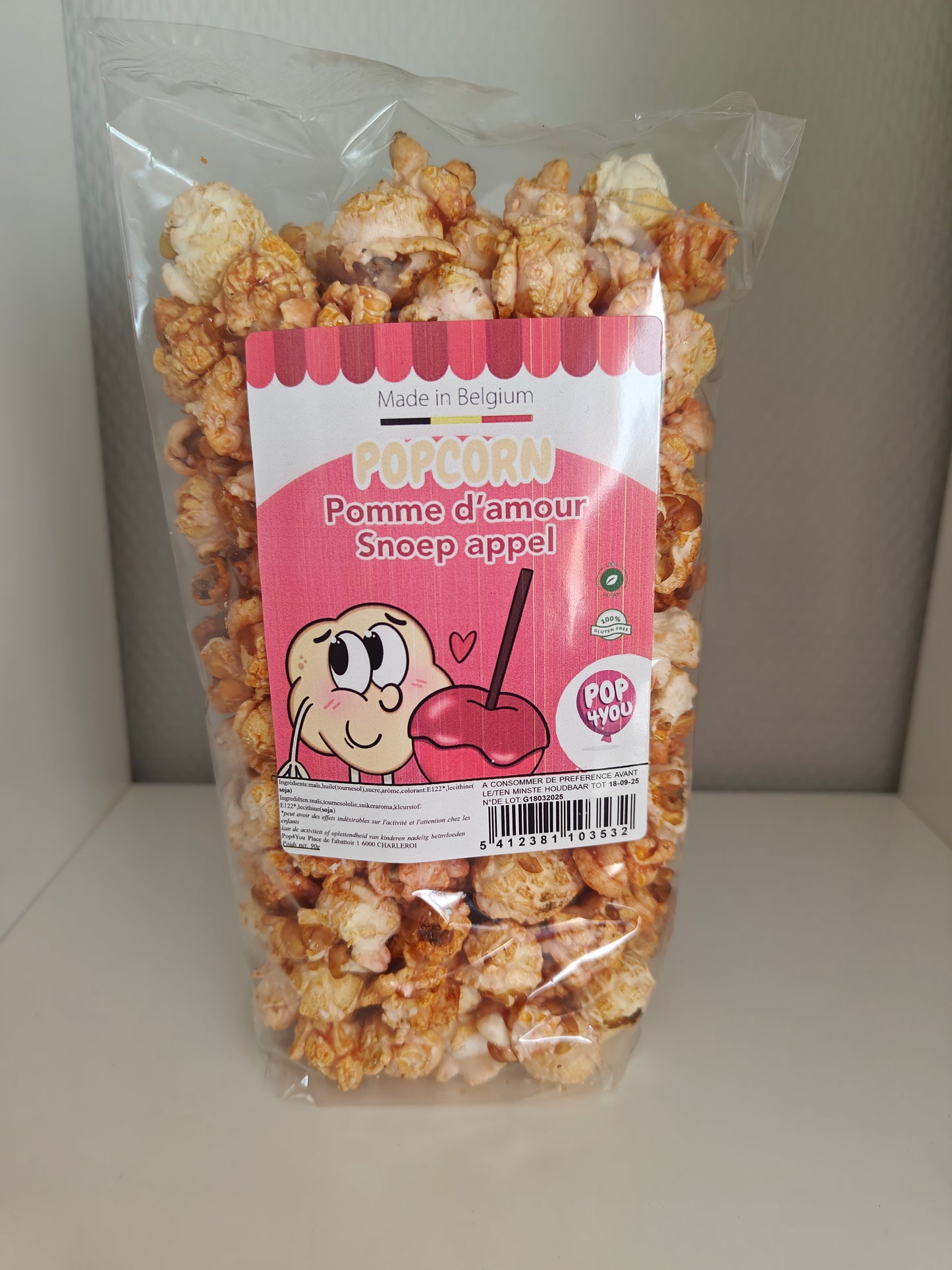 Pop corn 🍿 pomme d'amour ❤️ 1 sachet