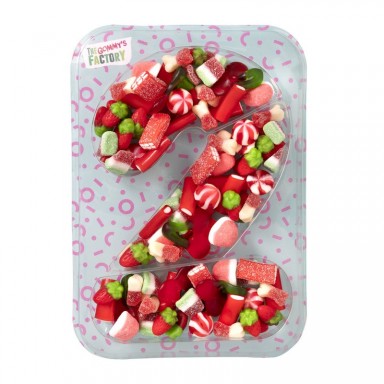 Chiffre 2 bonbons vert rouge 500 gr pas modifiable niveau bonbons